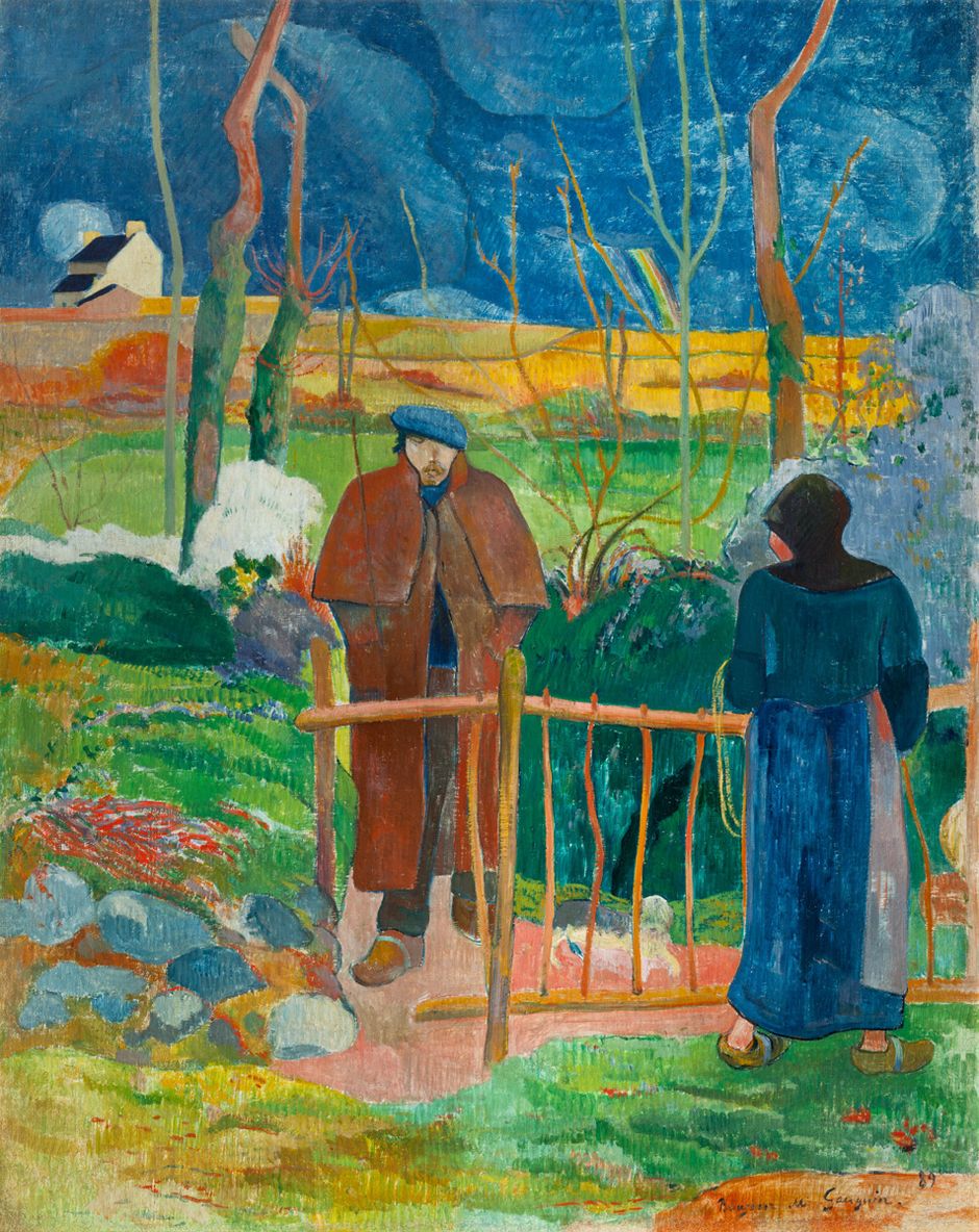 Paul Gauguin - Bonjour Monsieur Gauguin, 1889 - Huile sur toile, 92.5 x 74 cm - Galerie Nationale de Prague (See the caption hereafter)