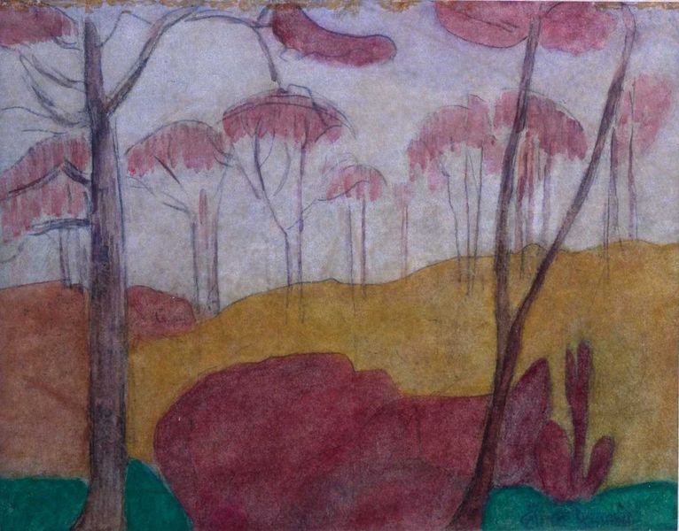 Emile Bernard (1868-1941) - "Le Bois d'Amour", 1888-1893 - Crayon et aquarelle sur papier, 21 x 27 cm - Musée des beaux-arts de Quimper © Musée des beaux-arts de Quimper