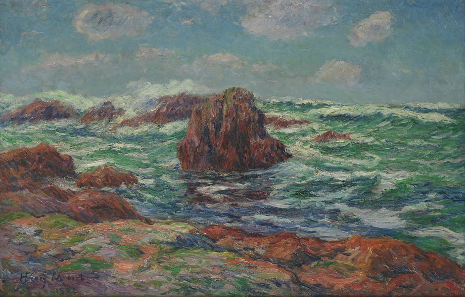Henry Moret (1856-1913) - "La Pointe du Pern Ouessant", 1902 - Huile sur toile, 60,5 x 92 cm - Collection particulière © Jean-Michel Rousvoal photos (See the caption hereafter)