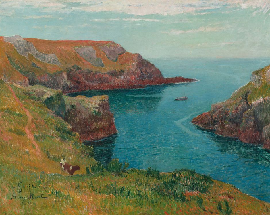 Henry Moret (1856-1913) - "Ile de Groix, la côte - Morbihan", 1891 - Huile sur toile, 73 x 92 cm - Collection particulière © Martial Couderette (See the caption hereafter)