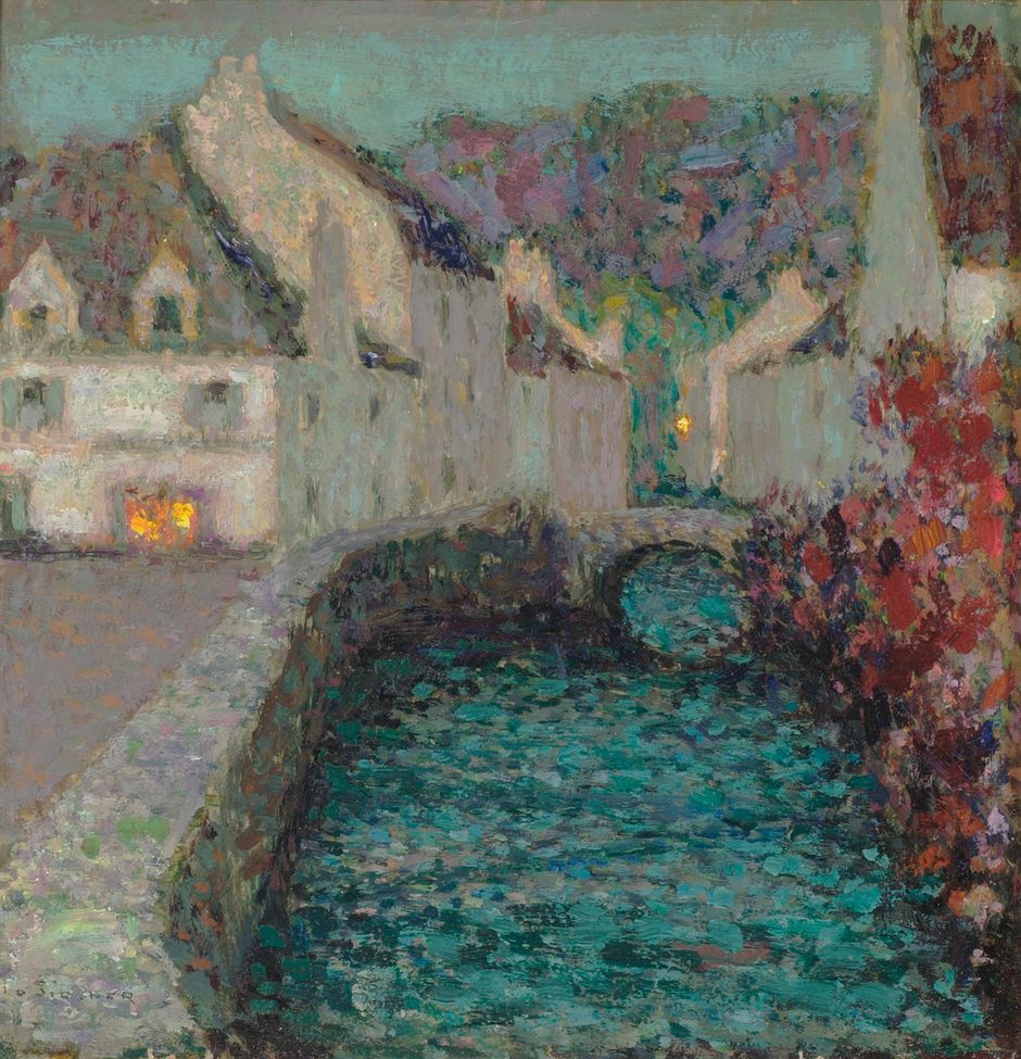 Henri Le Sidaner (1862-1939) - Le Pont, Pont Aven, 1913 - Huile sur panneau, 24 x 25 cm - Singer Museum © Singer Laren (See the caption hereafter)