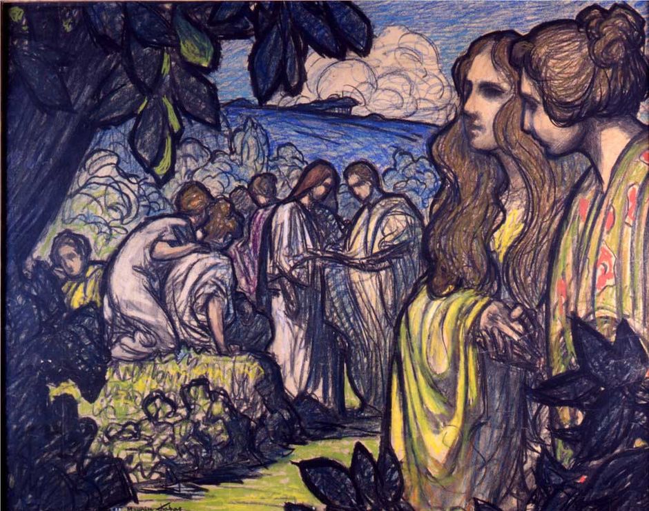 Maurice Chabas (1862-1947) – « Rêverie », début du XXe siècle - Pastel sur papier, 72.5 x 91.3 cm - Musée des beaux-arts de Quimper © Musée des beaux-arts de Quimper (Voir légende ci-après)