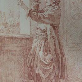 Jean-Baptiste Leprince Vieillard regardant à la lunette