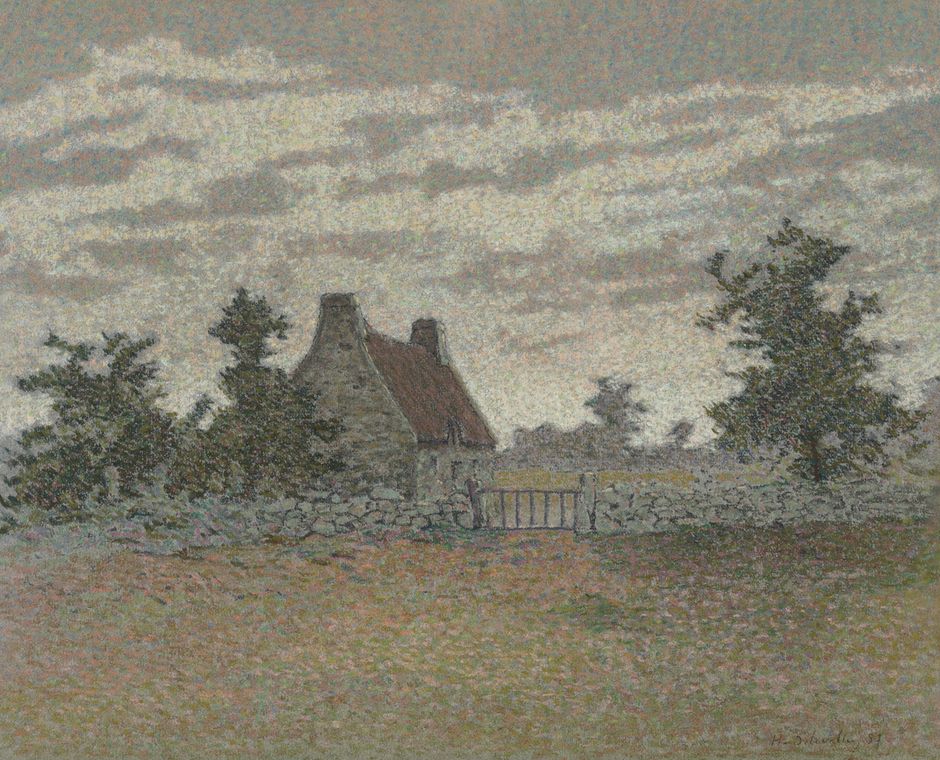 Henri Delavallée (1862-1943) - "Chaumière bretonne", 1887 - Pastel sur papier, 32 x 40 cm - Musée des beaux-arts de Quimper © Frédérik Harster (Voir légende ci-après)