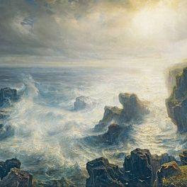 Théodore Gudin (1802-1880) - "Tempête sur les côtes de Belle-Ile", 1851 - Huile sur toile, 1.32 x 2.02 m - Dépôt du FNAC, Paris au Musée des beaux-arts de Quimper © Musée des beaux-arts de Quimper