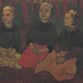 Georges Lacombe (1868-1916) - "Trois Bigoudènes dans la forêt", 1894-1895 - Peinture à l'oeuf sur toile, 46 x 61,5 cm - Musée des beaux-arts de Quimper