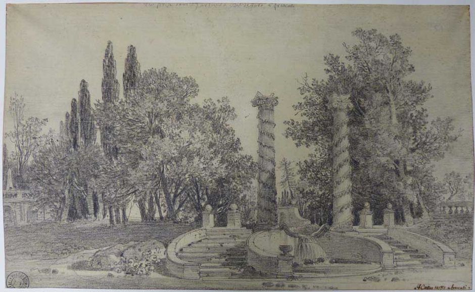 Louis-François Cassas Le Jardin du Belvédère à Frascati (Voir légende ci-après)