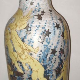 Vase Potiche La Naissance des étoiles, porcelaine nouvelle, D.07-2-5