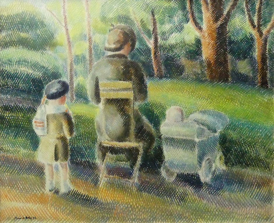 Pierre de Belay (1890-1947) - "Au Luxembourg", 1942 - Huile sur toile, 50,4 x 60,8 cm - Musée des beaux-arts de Quimper (Voir légende ci-après)