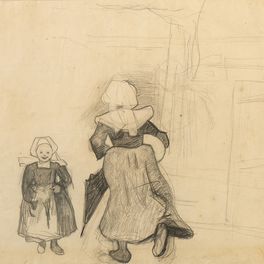 Jens Ferdinand Willumsen (1863-1958), "Etude de Bretonnes", 1890, Mine de plomb et graphite sur papier, 48 x 58 cm, musée des beaux-arts de Quimper © Bernard Galeron