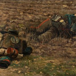 Edouard Detaille (1848-1912) "Deux Mobiles, tués"- Huile sur toile, 111 x 226 cm © musée des beaux-arts de Quimper