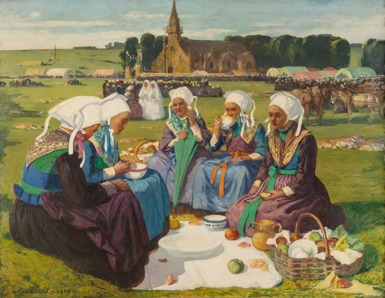 Charles Cottet (1863- 1925) - Femmes de Plougastel au pardon de Sainte-Anne-la-Palud
