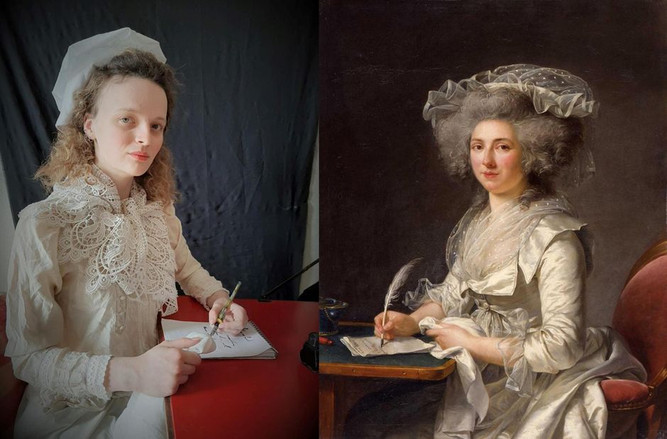 Adélaïde Labille-Guiard "Portrait de femme" revisité © Soizic (Voir légende ci-après)