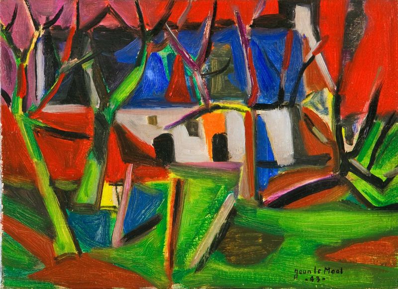 Jean Le Moal (1909-2007) - Paysage, la ferme, 1943 - Huile sur toile, 24 x 35 cm - musée des beaux-arts de Quimper © ADAGP Paris 2018