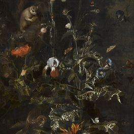 Otto Marseus van Schrieck (vers 1619-1678) - Chardon, écureuil, reptiles et insectes, vers 1660 - Huile sur toile, 1,35 x 1,02 m © Musée des beaux-arts de Quimper