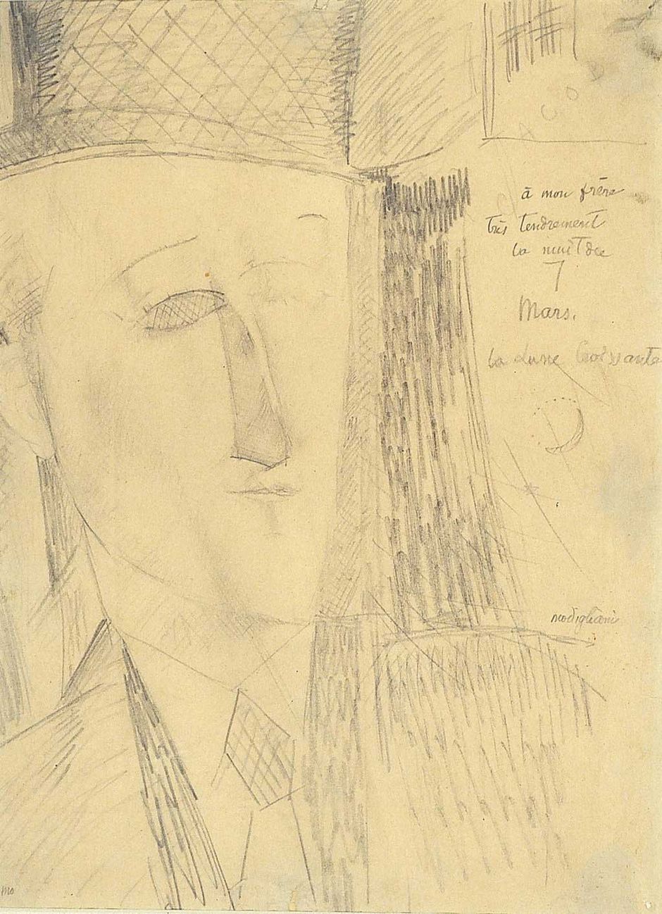 Amedeo Modigliani_Portrait de Max Jacob (Voir légende ci-après)