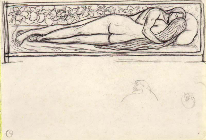 Georges Lacombe (1868-1916) « La Conception – L’Amour », vers 1892 - Crayon noir sur papier, 30.8 x 44.9 cm - Musée des beaux-arts de Quimper © Musée des beaux-arts de Quimper
