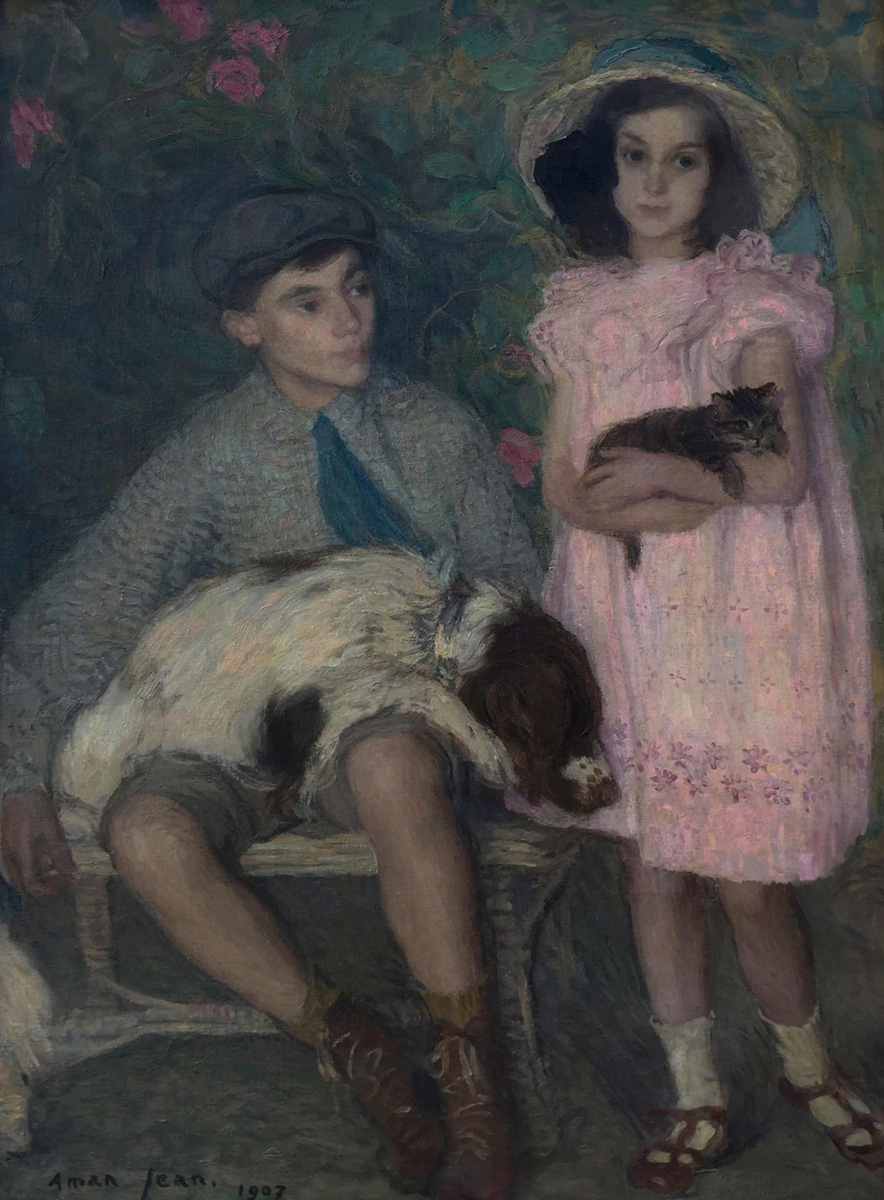 Edmond Aman Jean "Line et François Aman Jean", 1906 - Huile sur toile, 130 x 97 cm - Collection particulière (Voir légende ci-après)