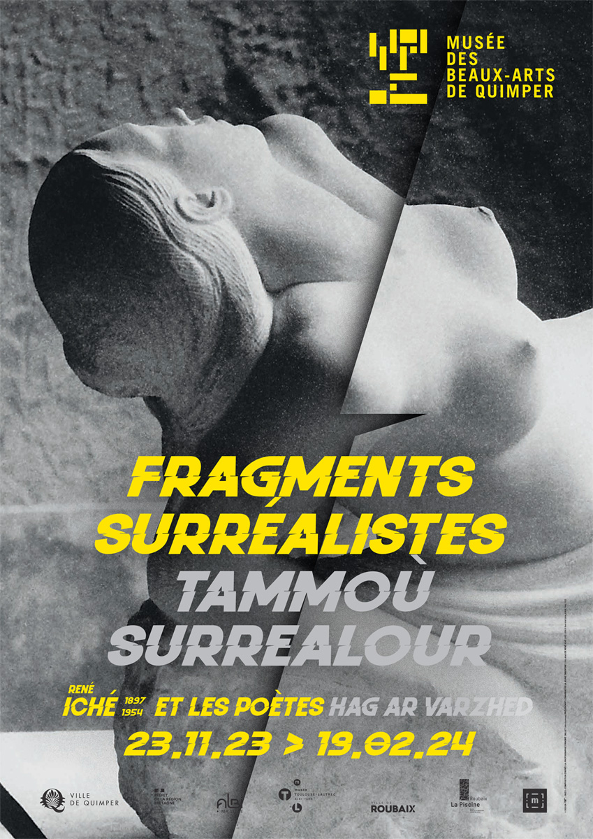 Affiche de l'exposition "Fragments surréalistes, René Iché et les poètes" (Voir légende ci-après)